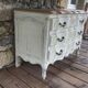 Louis XV style chest of drawers in cherry 3 drawers patinated linen color