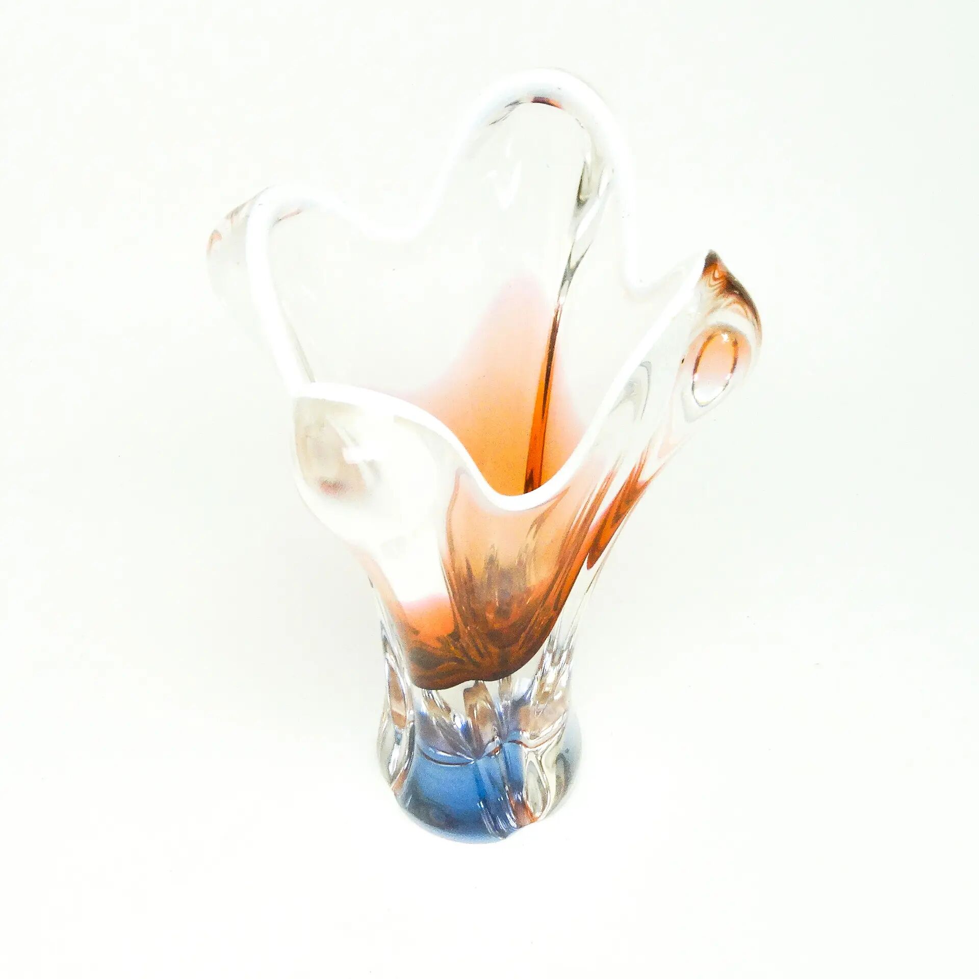 Mid-century modern vase, glass, designed by J. Hospodka, Czechoslovakia, 1960s