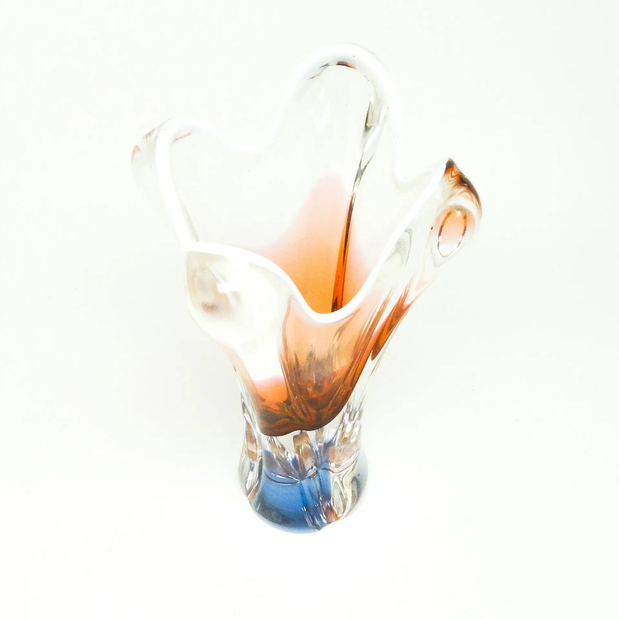 Mid-century modern vase, glass, designed by J. Hospodka, Czechoslovakia, 1960s