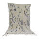 Moroccan Berber rug in cream and blue wool – 250 x 150 cm