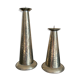 Duo vintage bumpy metal candlesticks