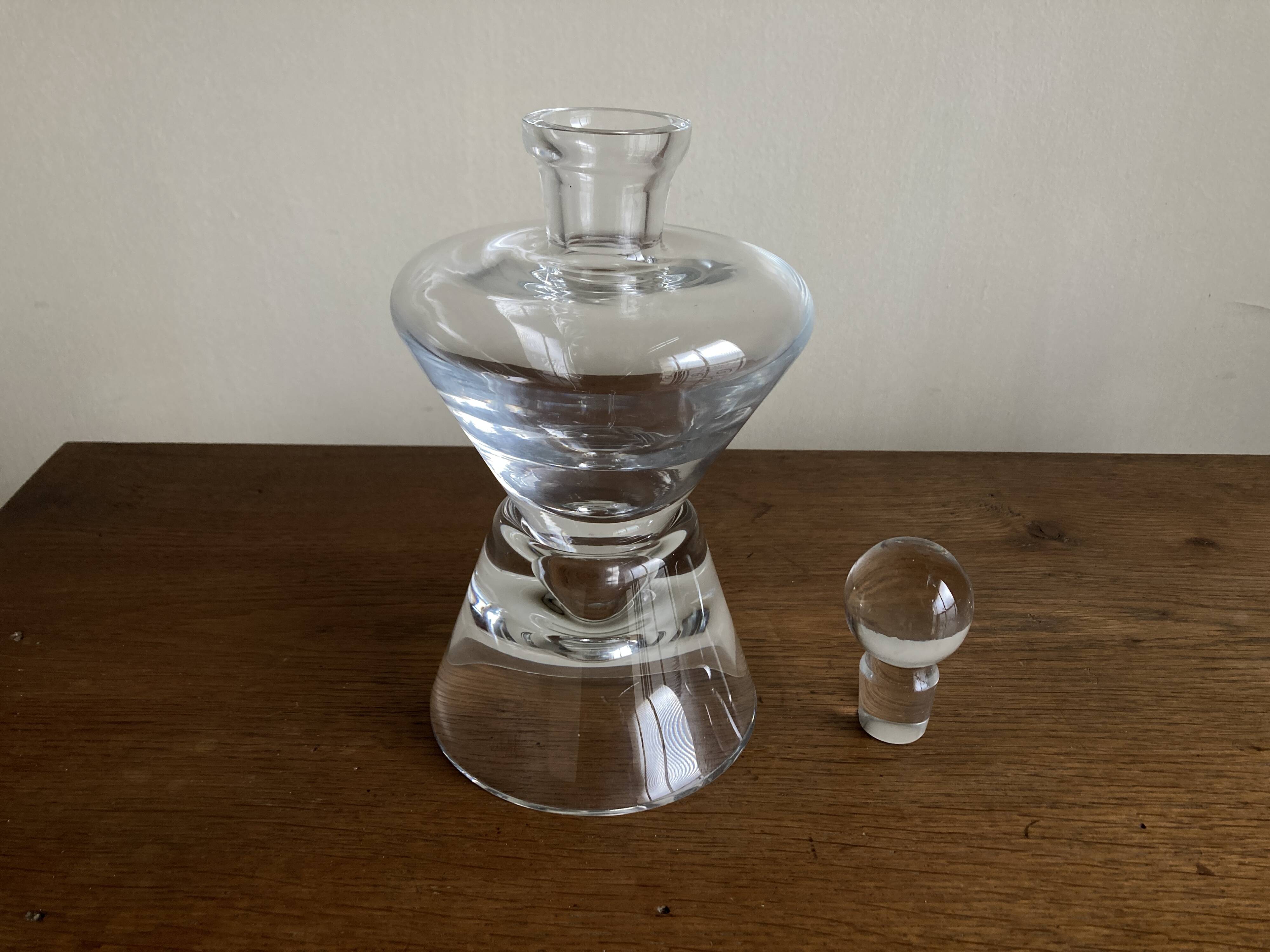Bauhaus 1970s Scandinavian Modernist Crystal Carafe