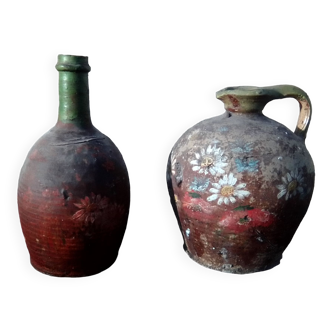 Pair of antique decorative stoneware