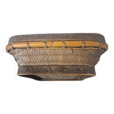 Antique Chinese woven bamboo basket with lid — 19th/20th century