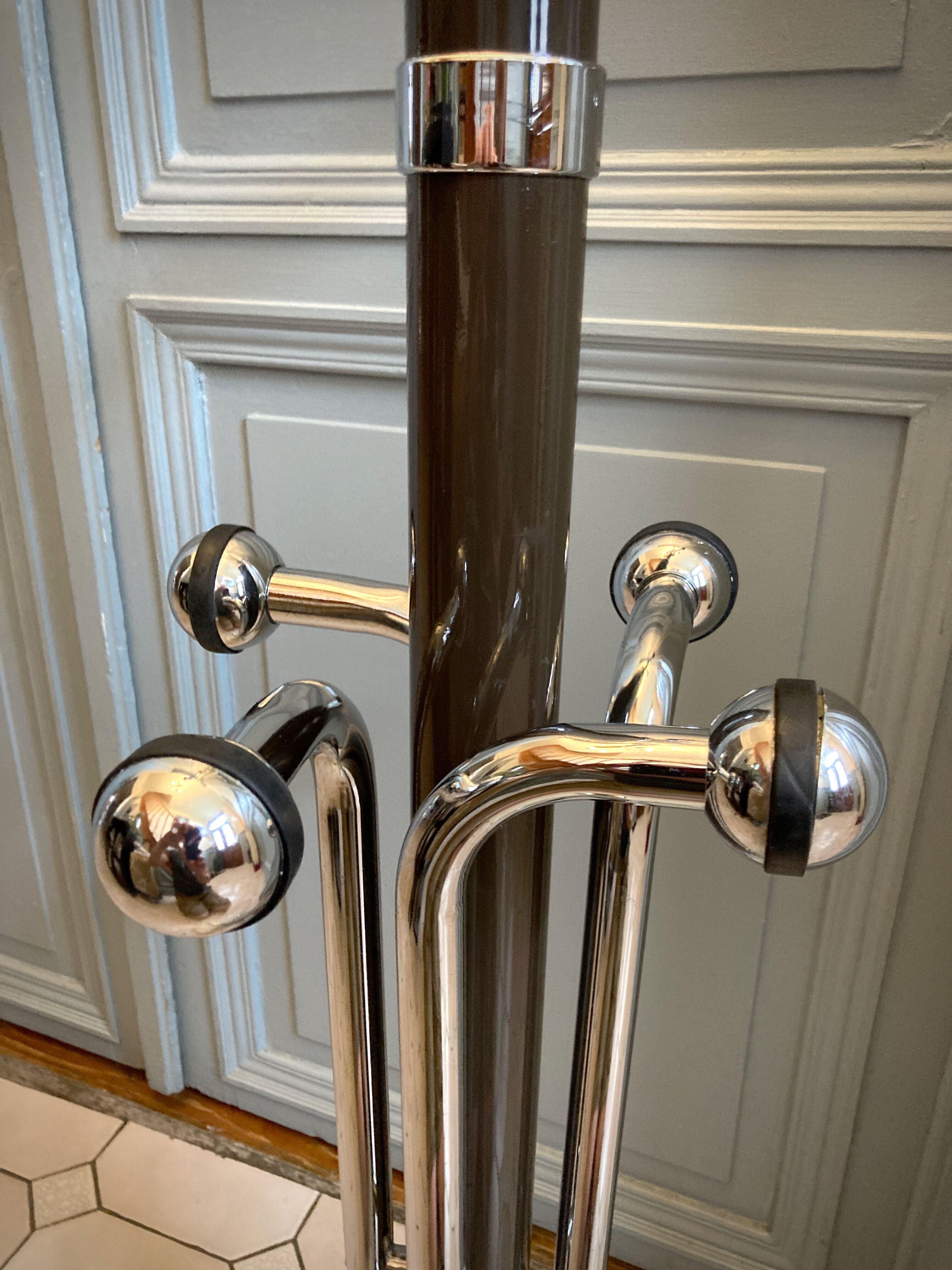 Coat rack on vintage stand