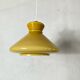 Large opaline glass pendant light in ochre 32 cm