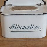 old matchbox in enameled sheet metal