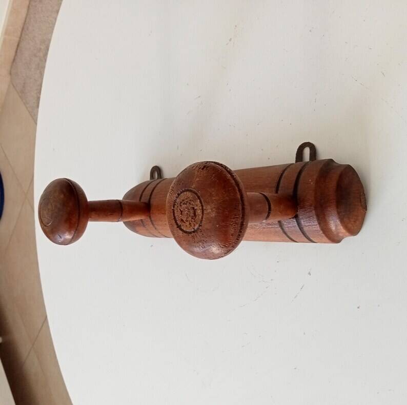 Antique folk art wall coat rack