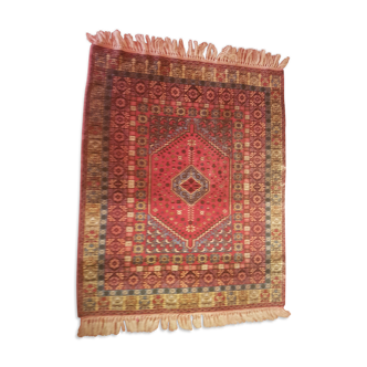 Ancien tapis caucasien 19ème siècle tissé à la main