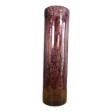 Vintage bubbled glass scroll vase