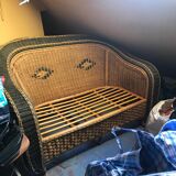 2-seat rattan bench