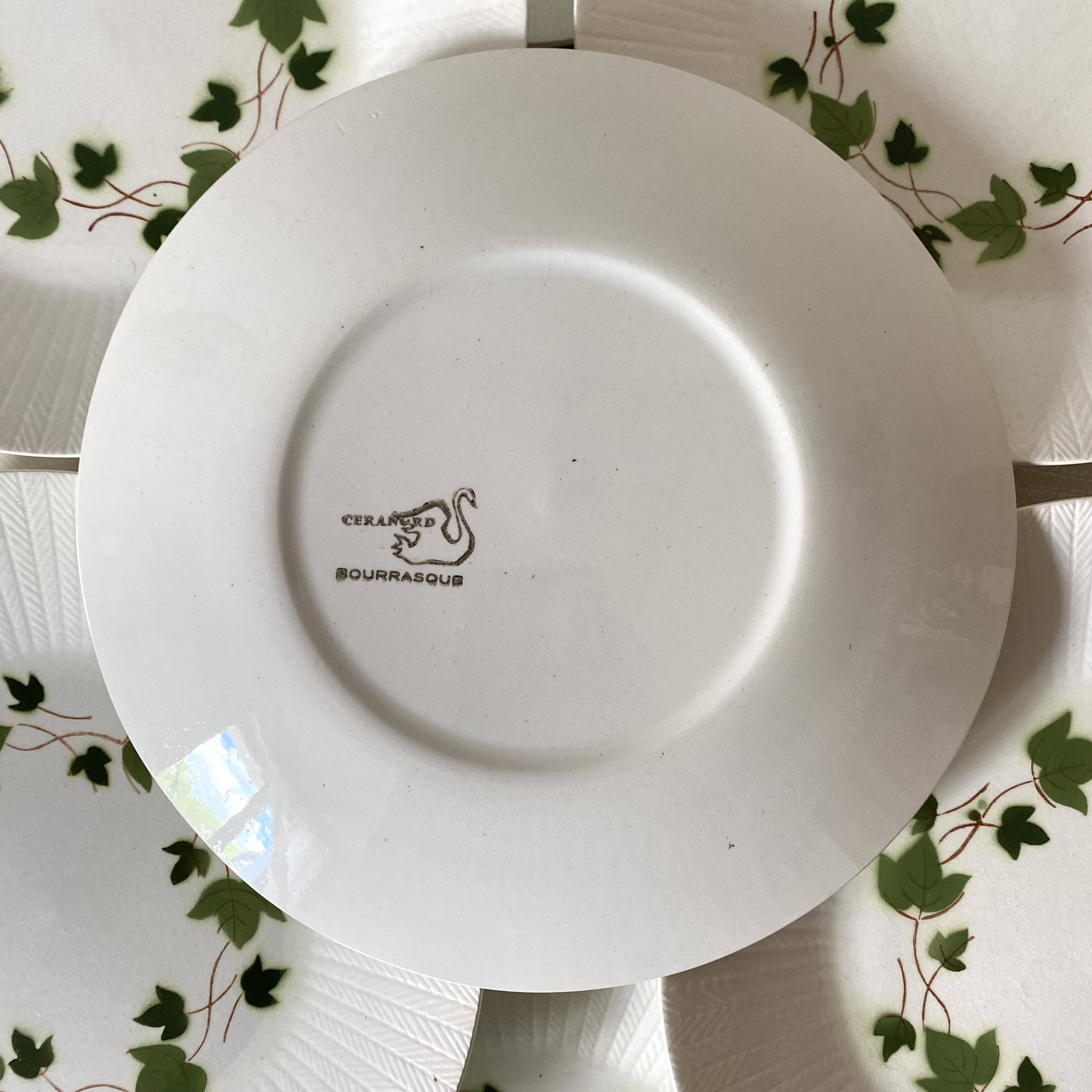 Antique dinner plates Saint Amand Ceranord, Bourrasque