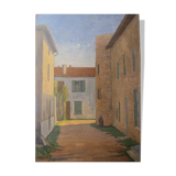 Tableau, paysage, cachet de l’atelier d’artiste circa 1940