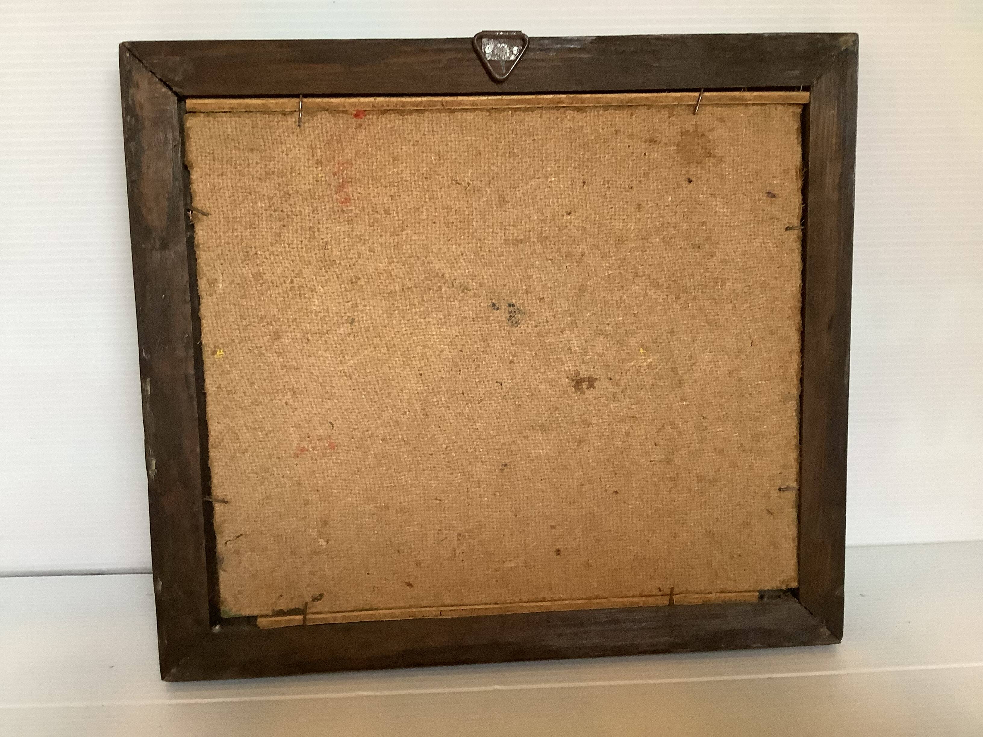 Small landscape painting of a mill, oil on panel, signed.