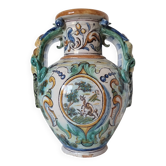 Amphore ancienne en poterie espagnole, poterie de Talavera Niveiro S.XIX