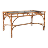 Mid-Century Chippendale Bamboo Dining Table, Italy, 1960s