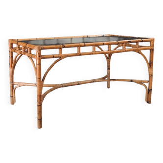 Mid-Century Chippendale Bamboo Dining Table, Italy, 1960s
