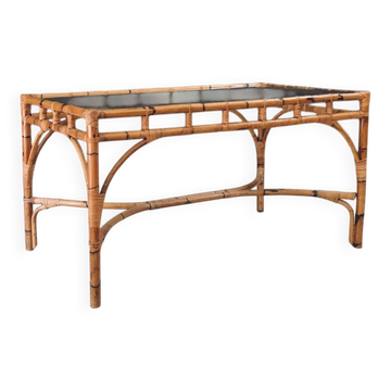 Mid-Century Chippendale Bamboo Dining Table, Italy, 1960s