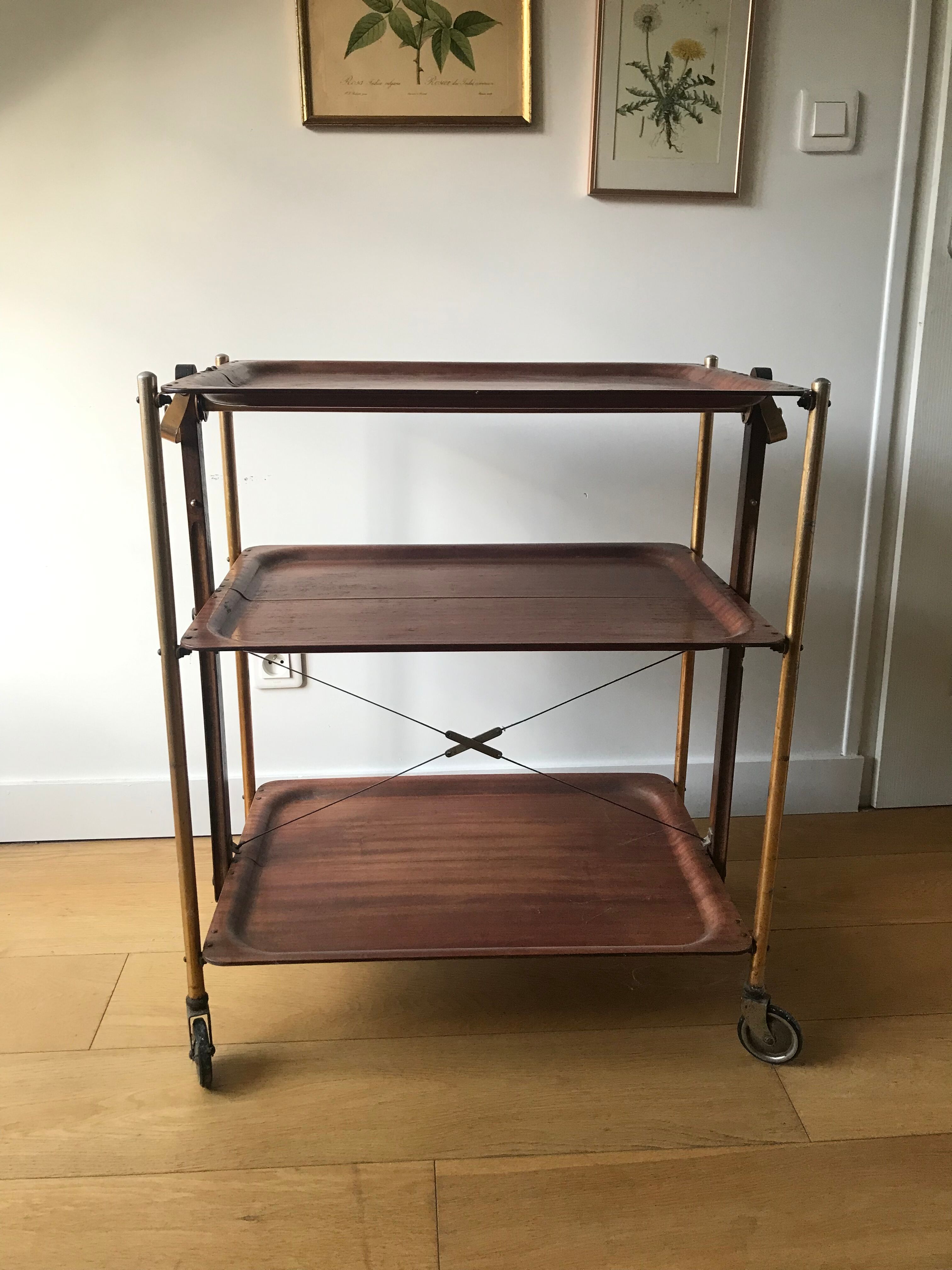 Foldable wood service 3 floors