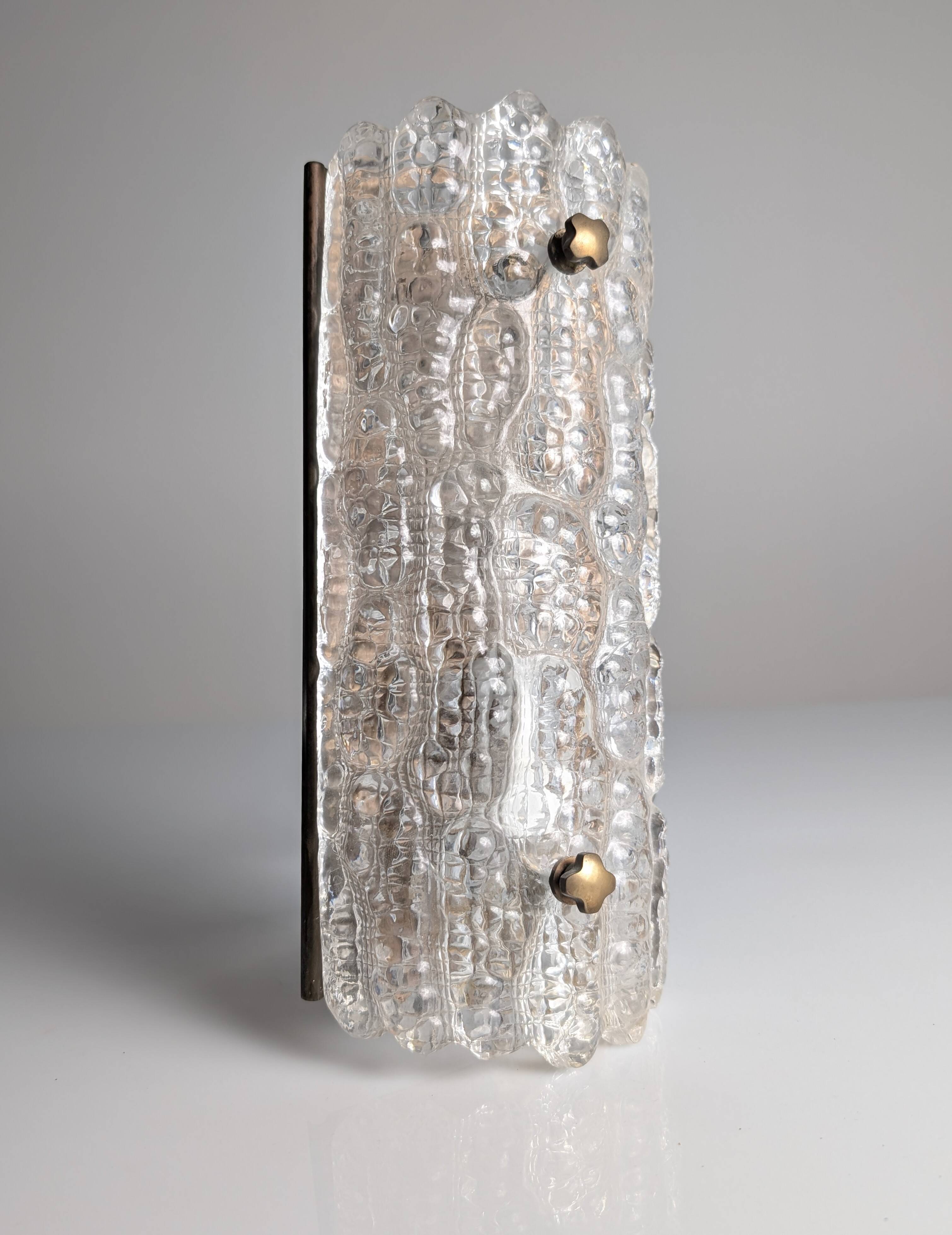 Carl Fagerlund Textured Glass Wall Sconce 1960s