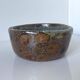Stoneware empty pocket bowl with stylized floral decoration