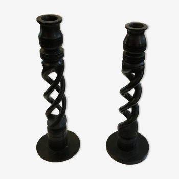 Ebony candle holders