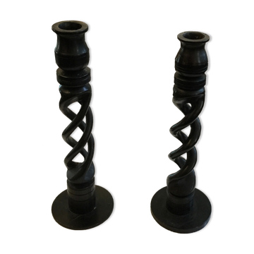 Ebony candle holders