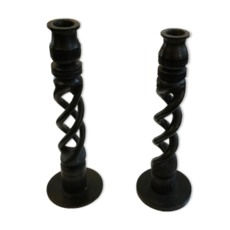 Ebony candle holders