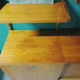 Modular wall shelf in Paolozzi teak