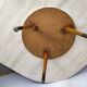 Guerdon small round coffee table red vintage tripod door plant formica