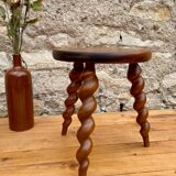 Paire de tabourets tripode