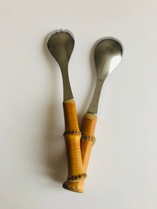 Couverts à salade bambou