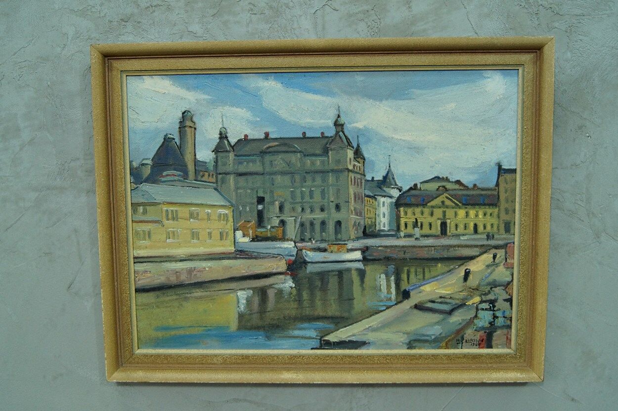 Hjalmar Larsson(1881-1960), Stockholm Cityscape, 1940, Oil Painting
