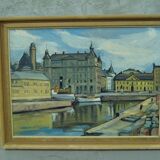 Hjalmar Larsson(1881-1960), Stockholm Cityscape, 1940, Oil Painting