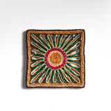 Bone-in square table mat - coloured straw - 70's