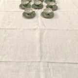 Grande nappe blanche en metis 215 x 155 cm