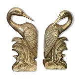 Bookend herons in brass style Art Deco 26cm