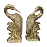 Bookend herons in brass style Art Deco 26cm