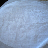 Vintage white damask tablecloth