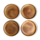 Set of 4 flat sandstone plates, 70s