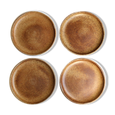 Set of 4 flat sandstone plates, 70s