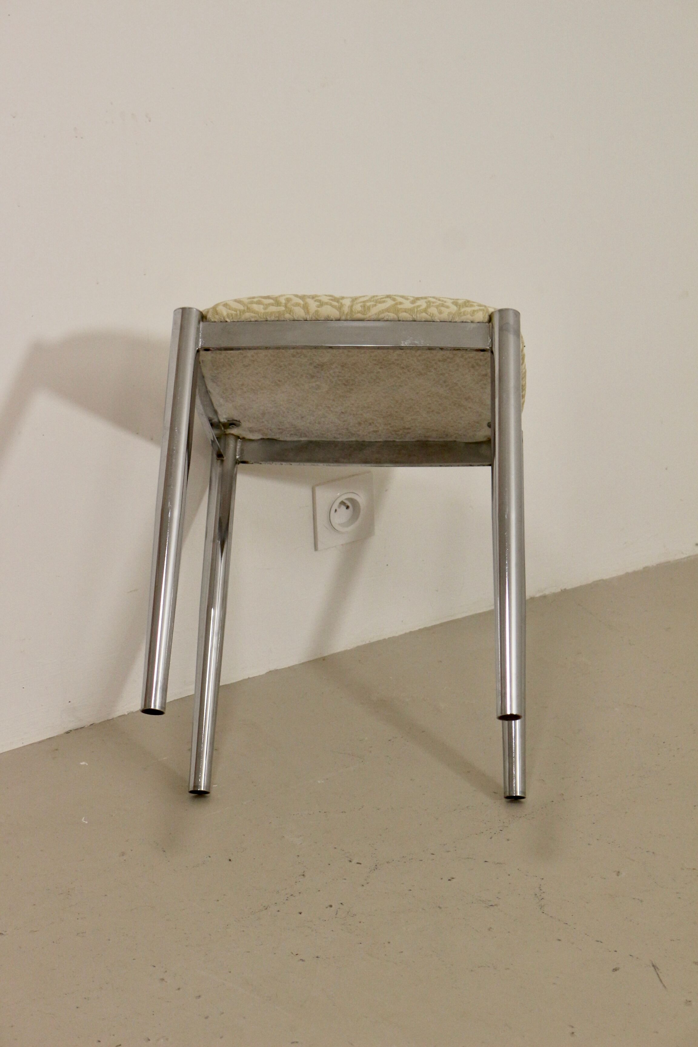 Stool with metal chromed base edition Casamance