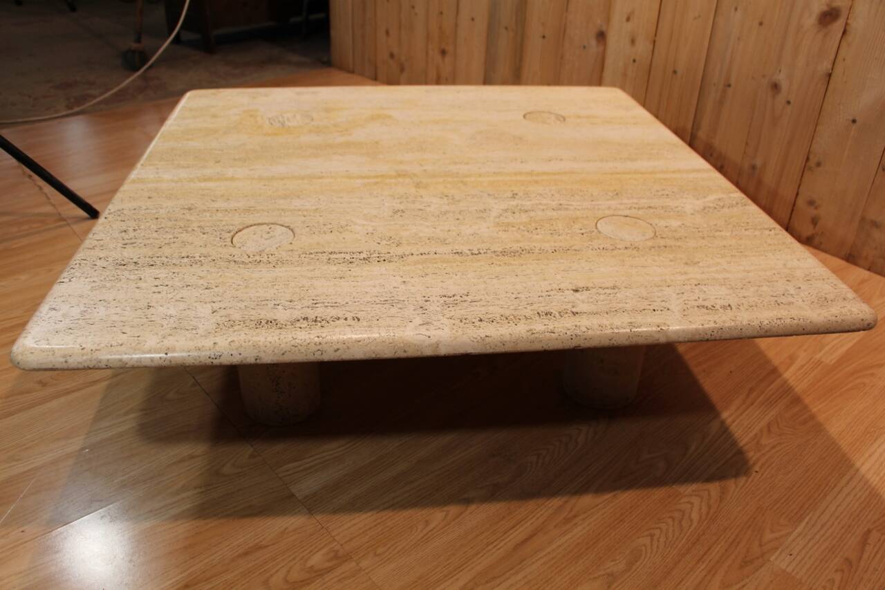 Travertine Coffee Table by Angelo Mangiarotti, Up&Up Edition