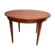 Scandinavian table 1970 teak veneer round 110cm with its 1.55cm butterfly extension