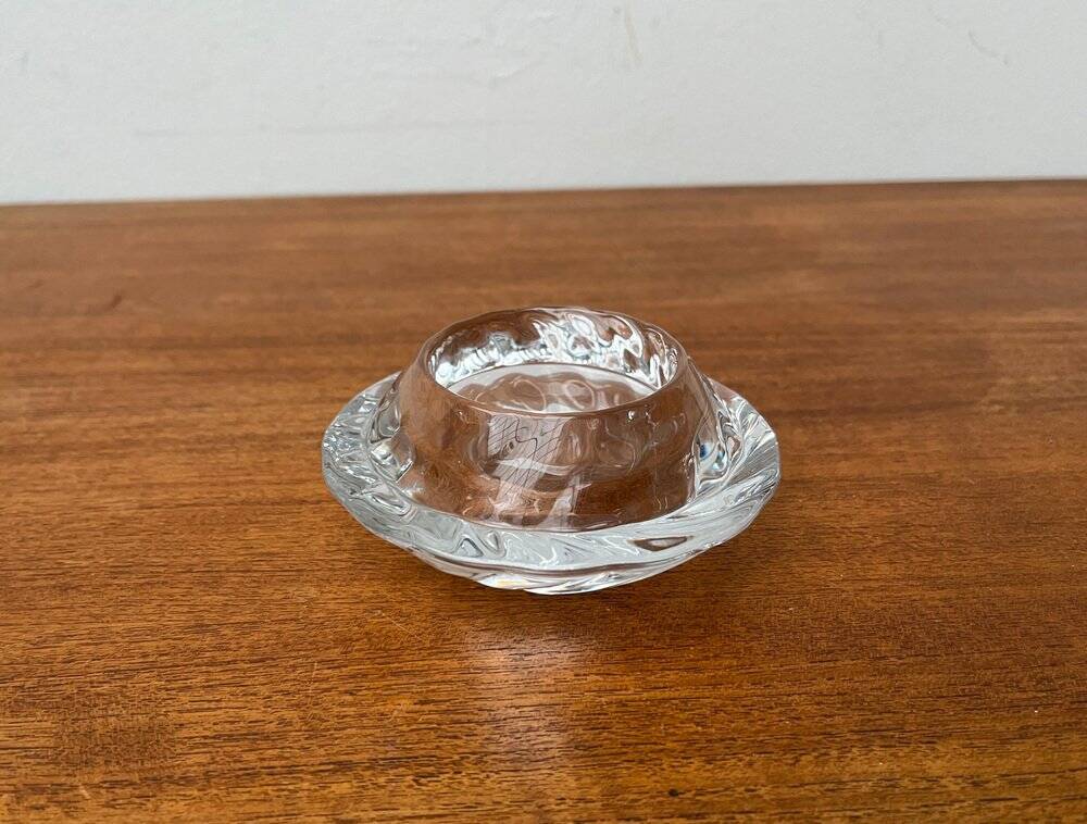 Glass candlestick from the mid-century Danish Capriole series by Royal Copenhagen, 1960s.