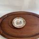 XXL wooden and brass platter, 72 cm
