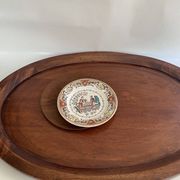 XXL wooden and brass platter, 72 cm
