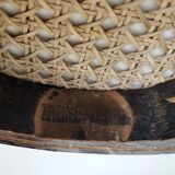 Blackened curved wooden stool Thonet