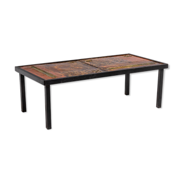 Robert and Jean Cloutier lava and metal coffee table, 1950s