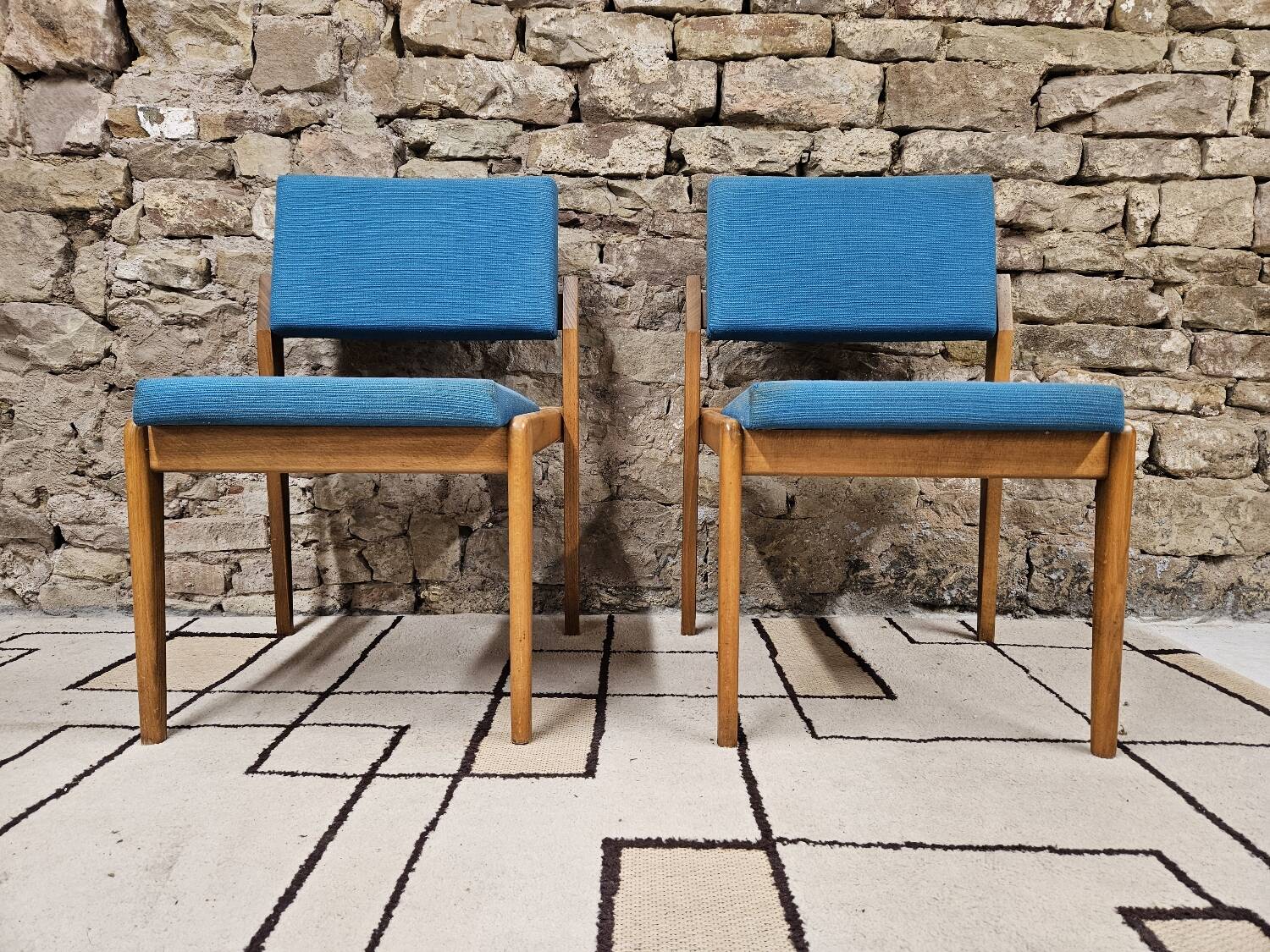 Pair of vintage Scandinavian armchair chairs 1970
